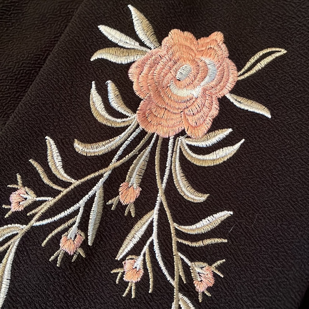 SHEIN Embroidered Sleeve Zip Up Bomber Jacket - Picture 4 of 4
